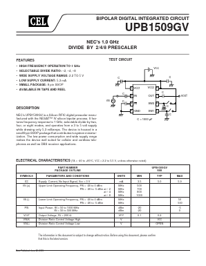 UPB1509GV-E1-A Datasheet PDF California Eastern Laboratories.