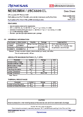 NE663M04-A Datasheet PDF California Eastern Laboratories.