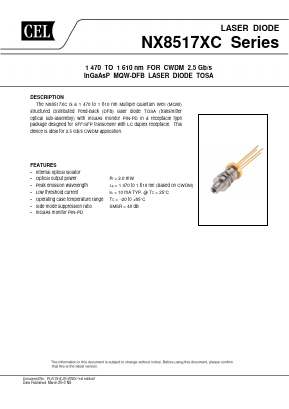 NX8517XC59 Datasheet PDF California Eastern Laboratories.