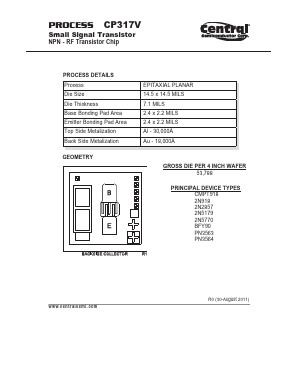 2N2857 Datasheet PDF Central Semiconductor Corp
