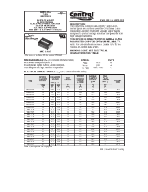 1SMC100CA Datasheet PDF Central Semiconductor Corp