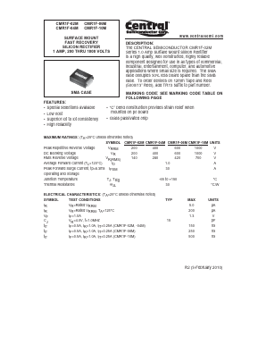 CMR1F-02M_10 Datasheet PDF Central Semiconductor Corp