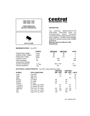 CMPT8599 Datasheet PDF Central Semiconductor Corp