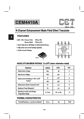 CEM4410A Datasheet PDF Chino-Excel Technology