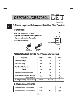 CEP7050L Datasheet PDF Chino-Excel Technology