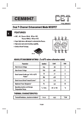 CEM8947 Datasheet PDF Chino-Excel Technology