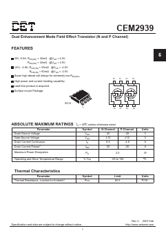 CEM2939 Datasheet PDF Chino-Excel Technology