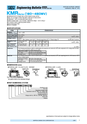 EKMR351VSN391MQ40S Datasheet PDF United Chemi-Con, Inc.