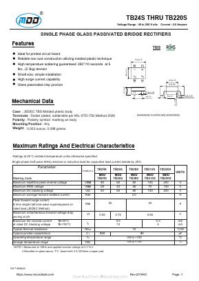TB210S Datasheet PDF Jiangsu Yutai Electronics Co., Ltd