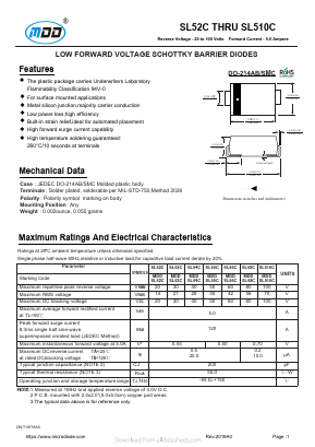 SL54C Datasheet PDF Jiangsu Yutai Electronics Co., Ltd