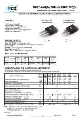 MBRD840T Datasheet PDF Jiangsu Yutai Electronics Co., Ltd