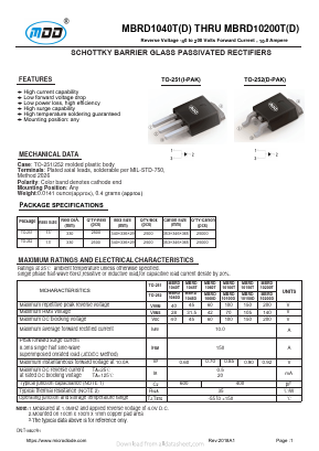 MBRD1045D Datasheet PDF Jiangsu Yutai Electronics Co., Ltd