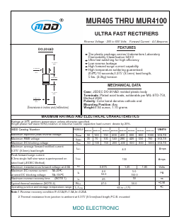 MUR4100 Datasheet PDF Jiangsu Yutai Electronics Co., Ltd