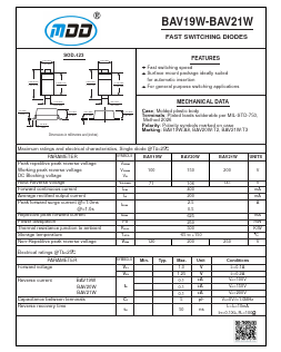 BAV20W Datasheet PDF Jiangsu Yutai Electronics Co., Ltd
