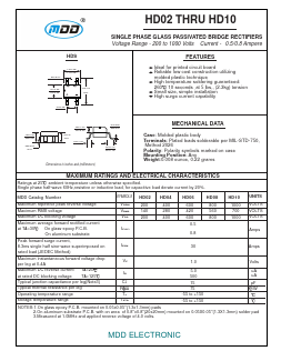 HD10 Datasheet PDF Jiangsu Yutai Electronics Co., Ltd