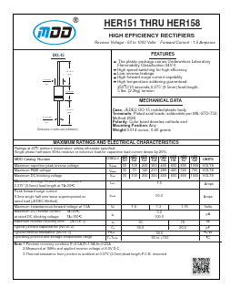 HER156 Datasheet PDF Jiangsu Yutai Electronics Co., Ltd