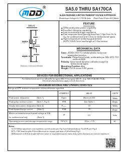 SA5.0C Datasheet PDF Jiangsu Yutai Electronics Co., Ltd