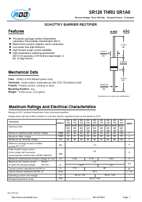 SR130 Datasheet PDF Jiangsu Yutai Electronics Co., Ltd