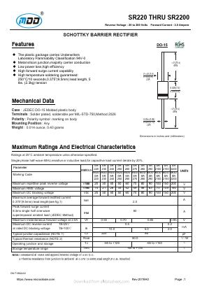SR2200 Datasheet PDF Jiangsu Yutai Electronics Co., Ltd