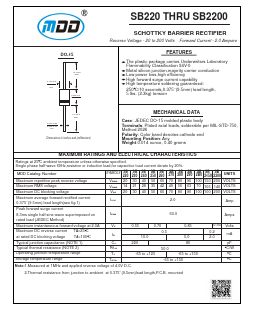SB250 Datasheet PDF Jiangsu Yutai Electronics Co., Ltd