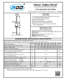 FR107 Datasheet PDF Jiangsu Yutai Electronics Co., Ltd
