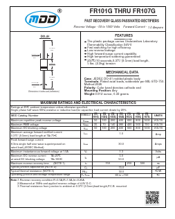 FR102G Datasheet PDF Jiangsu Yutai Electronics Co., Ltd