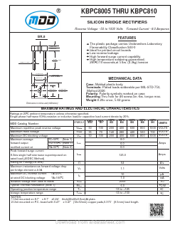 KBPC810 Datasheet PDF Jiangsu Yutai Electronics Co., Ltd