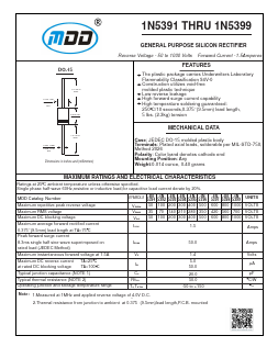 1N5391 Datasheet PDF Jiangsu Yutai Electronics Co., Ltd