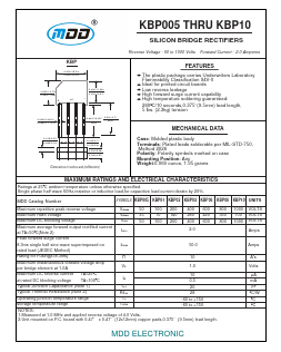 KBP10 Datasheet PDF Jiangsu Yutai Electronics Co., Ltd