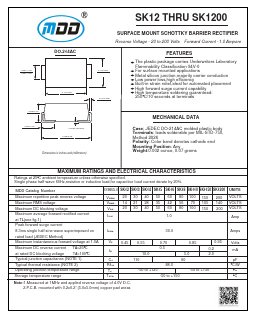 SK18 Datasheet PDF Jiangsu Yutai Electronics Co., Ltd