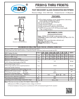 FR307G Datasheet PDF Jiangsu Yutai Electronics Co., Ltd