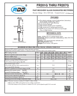 FR207G Datasheet PDF Jiangsu Yutai Electronics Co., Ltd