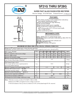 SF28G Datasheet PDF Jiangsu Yutai Electronics Co., Ltd
