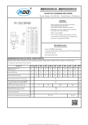 MBR2040CD Datasheet PDF Jiangsu Yutai Electronics Co., Ltd
