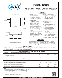 P6SMB6.8CA Datasheet PDF Jiangsu Yutai Electronics Co., Ltd
