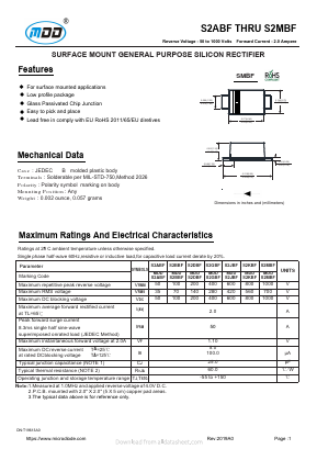 S2ABF Datasheet PDF Jiangsu Yutai Electronics Co., Ltd