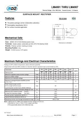 LM4003 Datasheet PDF Jiangsu Yutai Electronics Co., Ltd