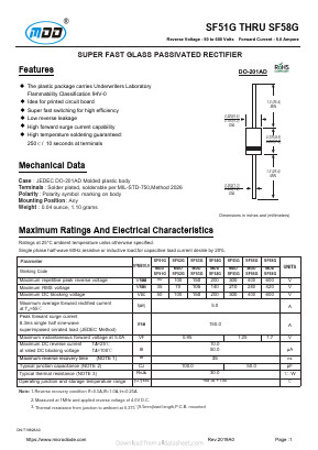 SF52G Datasheet PDF Jiangsu Yutai Electronics Co., Ltd