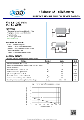 1SMA5945A Datasheet PDF Jiangsu Yutai Electronics Co., Ltd