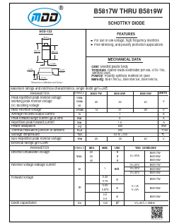B5818W Datasheet PDF Jiangsu Yutai Electronics Co., Ltd