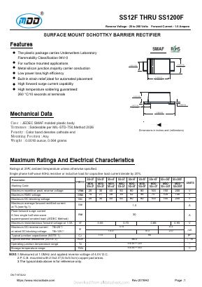 SS14F Datasheet PDF Jiangsu Yutai Electronics Co., Ltd