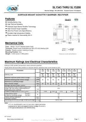 SL15100 Datasheet PDF Jiangsu Yutai Electronics Co., Ltd