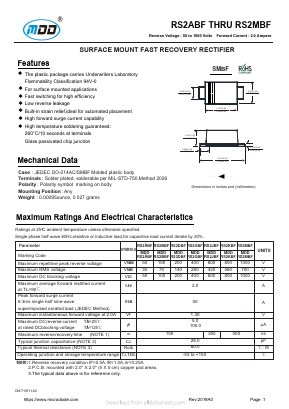 RS2ABF Datasheet PDF Jiangsu Yutai Electronics Co., Ltd