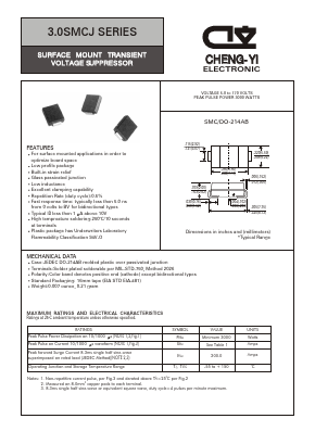 3.0SMCJ Datasheet PDF CHENG-YI ELECTRONIC CO., LTD.