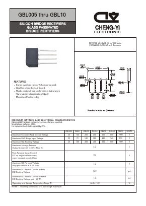 GBL005 Datasheet PDF CHENG-YI ELECTRONIC CO., LTD.