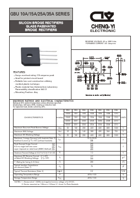 GBU3510 Datasheet PDF CHENG-YI ELECTRONIC CO., LTD.