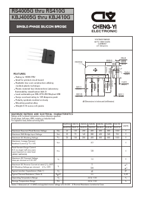 KBJ410G Datasheet PDF CHENG-YI ELECTRONIC CO., LTD.