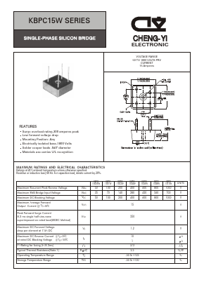 KBPC15005W Datasheet PDF CHENG-YI ELECTRONIC CO., LTD.