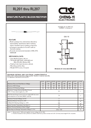 RL205 Datasheet PDF CHENG-YI ELECTRONIC CO., LTD.