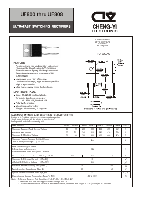 UF806 Datasheet PDF CHENG-YI ELECTRONIC CO., LTD.